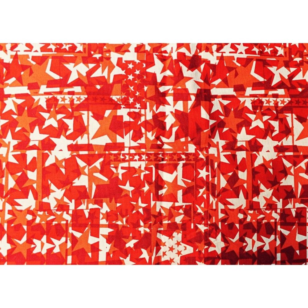 27.5" x 44" Windham Fabrics Whistler Studios USA Red Orange Star Pattern # 40331